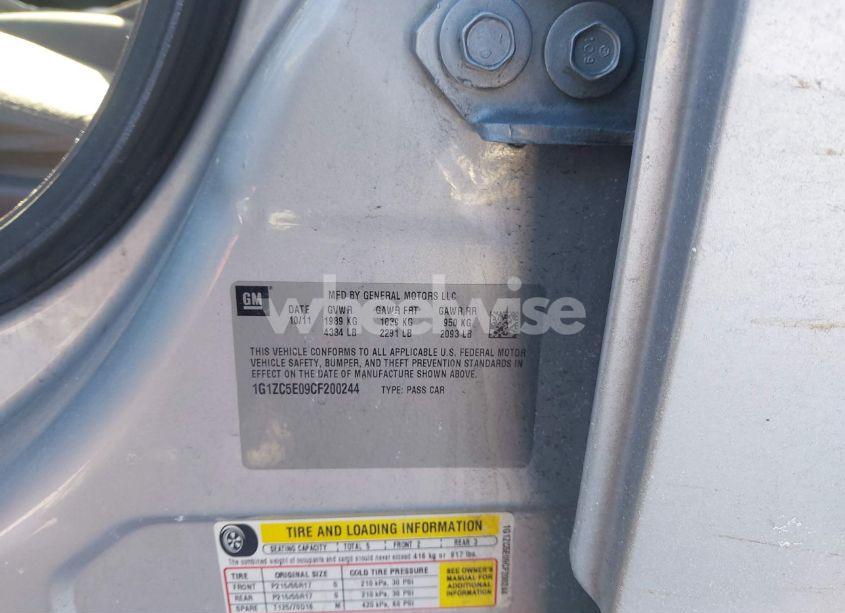 Photo 9 of 2012 Chevrolet Malibu 1LT (VIN 1G1ZC5E09CF200244)