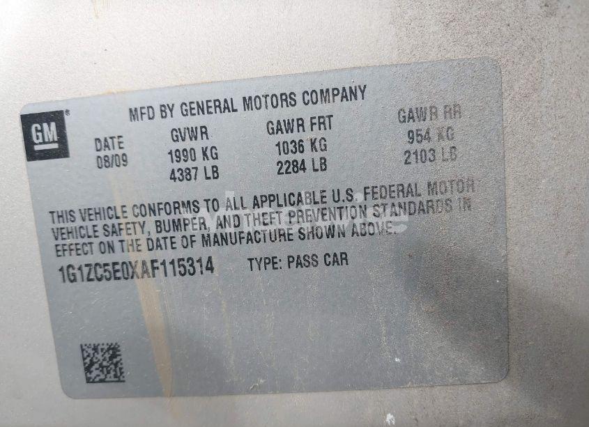 Photo 9 of 2010 Chevrolet Malibu LT (VIN 1G1ZC5E0XAF115314)