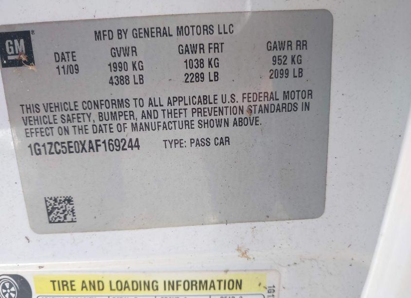 Photo 9 of 2010 Chevrolet Malibu LT (VIN 1G1ZC5E0XAF169244)