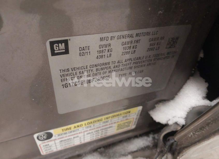 Photo 9 of 2011 Chevrolet Malibu 1LT (VIN 1G1ZC5E10BF286695)