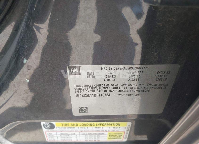 Photo 9 of 2011 Chevrolet Malibu 1LT (VIN 1G1ZC5E11BF110724)