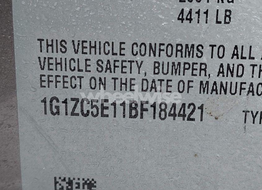 Photo 9 of 2011 Chevrolet Malibu 1LT (VIN 1G1ZC5E11BF184421)