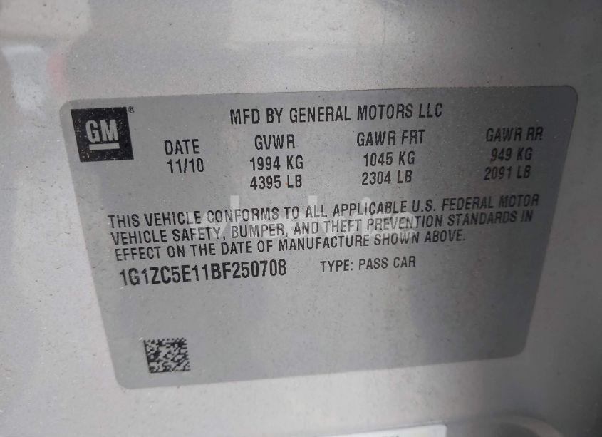 Photo 9 of 2011 Chevrolet Malibu 1LT (VIN 1G1ZC5E11BF250708)