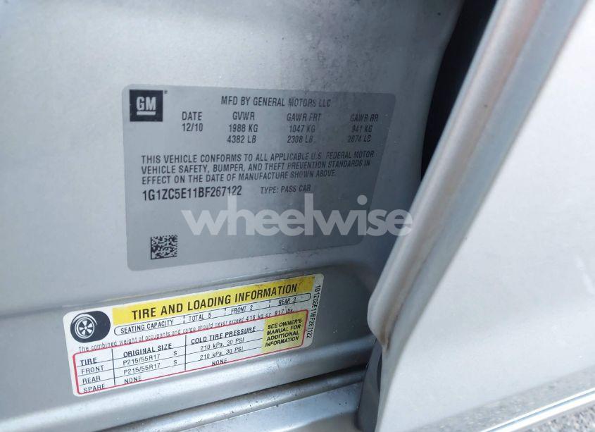 Photo 9 of 2011 Chevrolet Malibu 1LT (VIN 1G1ZC5E11BF267122)