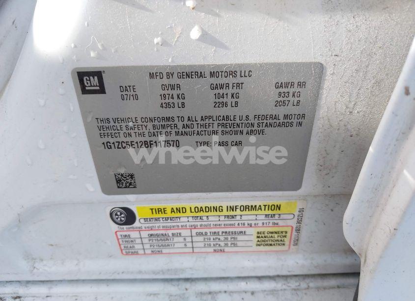 Photo 9 of 2011 Chevrolet Malibu 1LT (VIN 1G1ZC5E12BF117570)