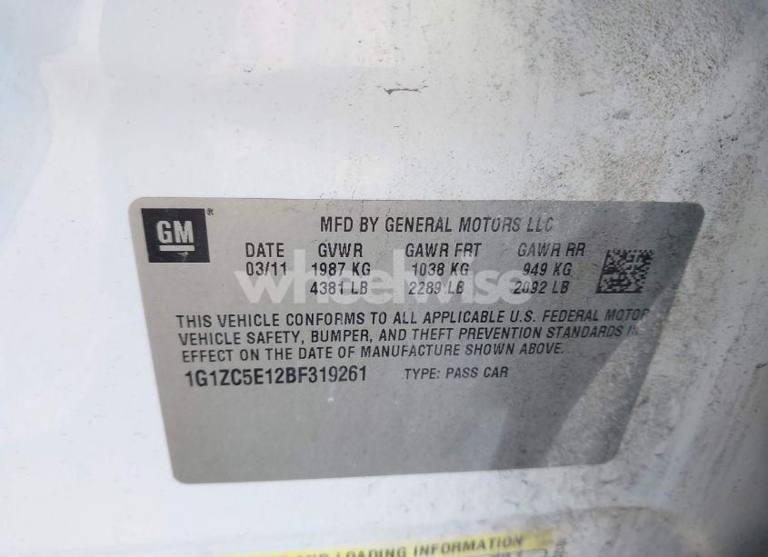 Photo 9 of 2011 Chevrolet Malibu 1LT (VIN 1G1ZC5E12BF319261)