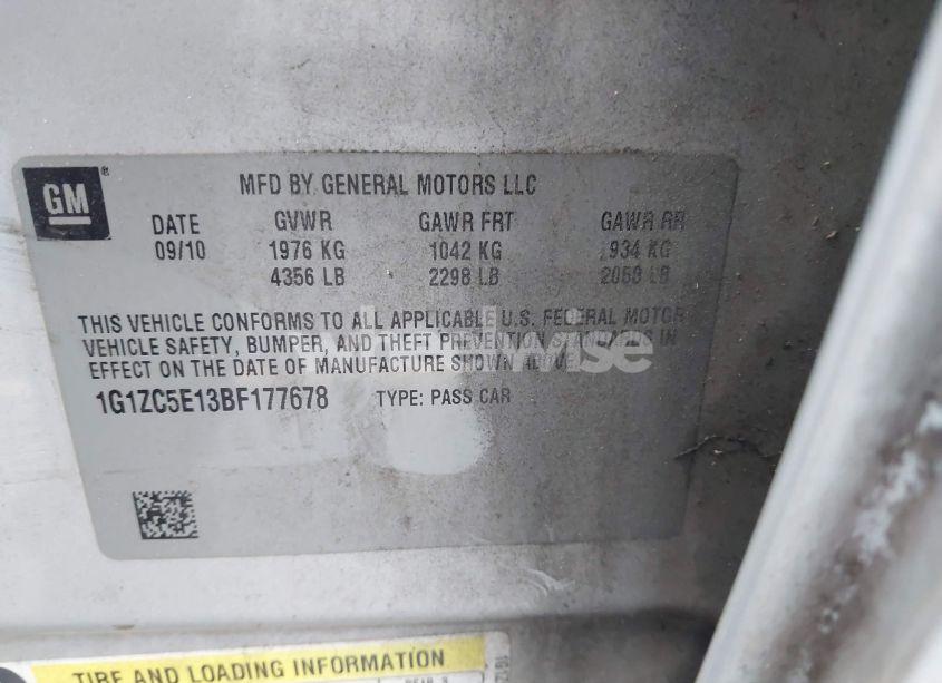 Photo 9 of 2011 Chevrolet Malibu 1LT (VIN 1G1ZC5E13BF177678)