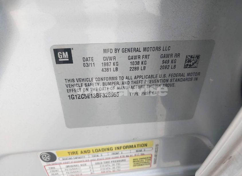 Photo 9 of 2011 Chevrolet Malibu 1LT (VIN 1G1ZC5E13BF328955)