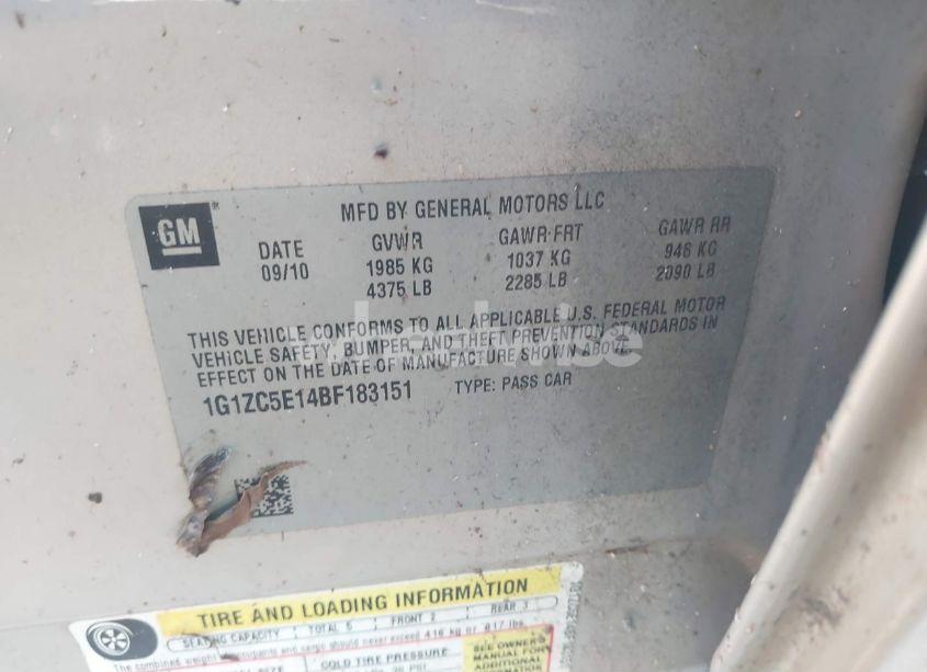 Photo 9 of 2011 Chevrolet Malibu 1LT (VIN 1G1ZC5E14BF183151)