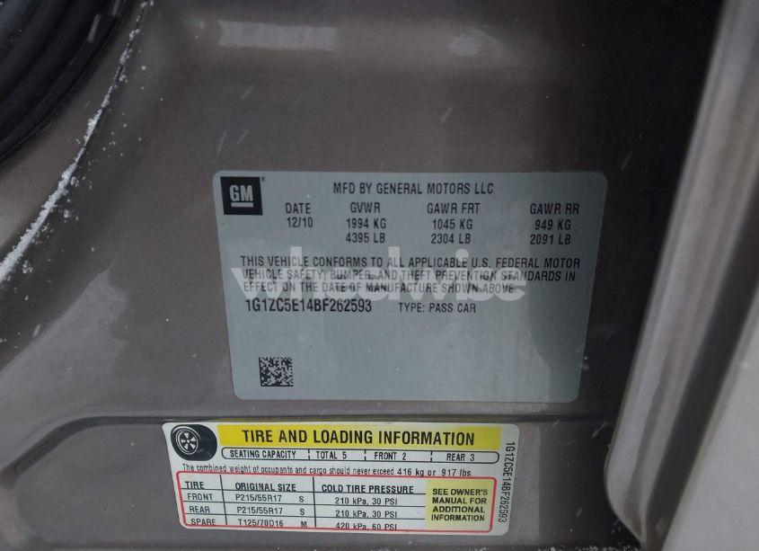 Photo 9 of 2011 Chevrolet Malibu 1LT (VIN 1G1ZC5E14BF262593)