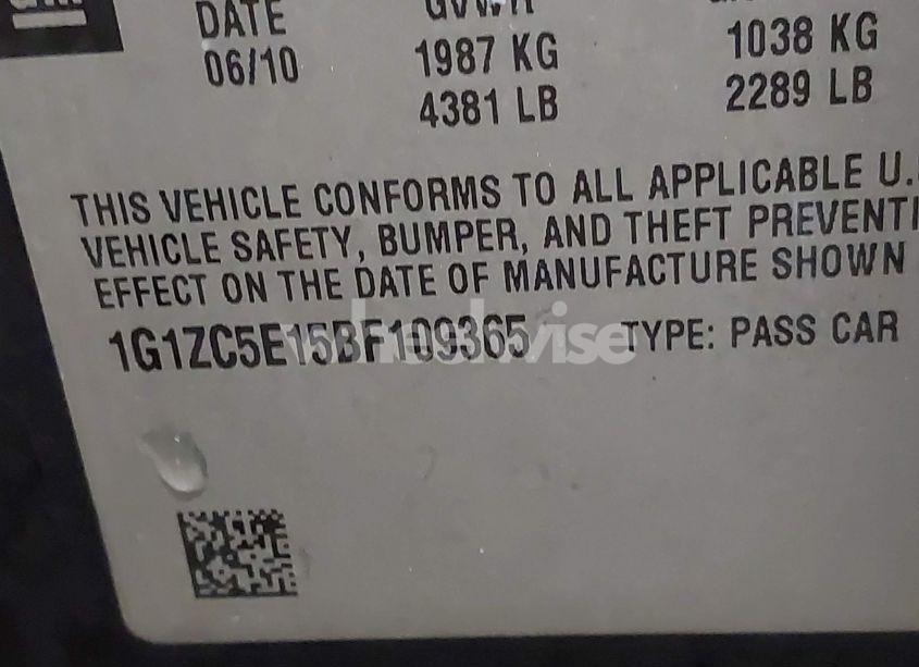 Photo 9 of 2011 Chevrolet Malibu 1LT (VIN 1G1ZC5E15BF109365)