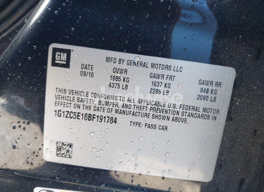 Photo 9 of 2011 Chevrolet Malibu 1LT (VIN 1G1ZC5E16BF191784)