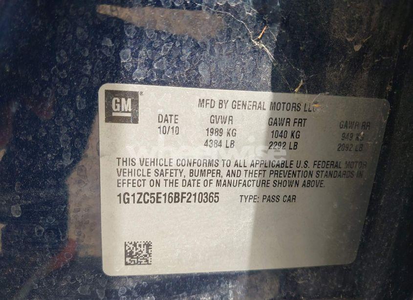 Photo 9 of 2011 Chevrolet Malibu 1LT (VIN 1G1ZC5E16BF210365)