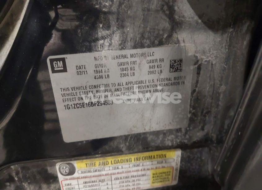 Photo 9 of 2011 Chevrolet Malibu 1LT (VIN 1G1ZC5E16BF294588)