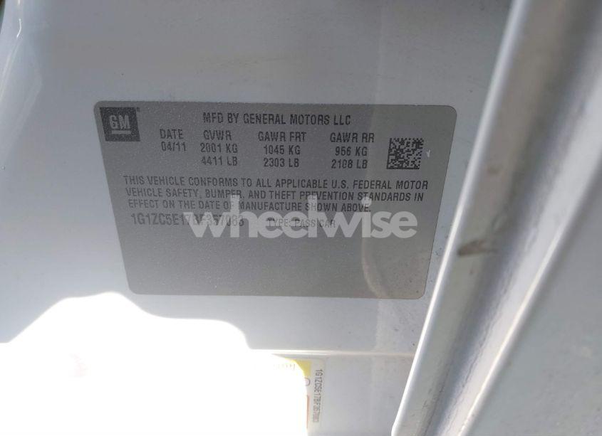 Photo 9 of 2011 Chevrolet Malibu 1LT (VIN 1G1ZC5E17BF357083)