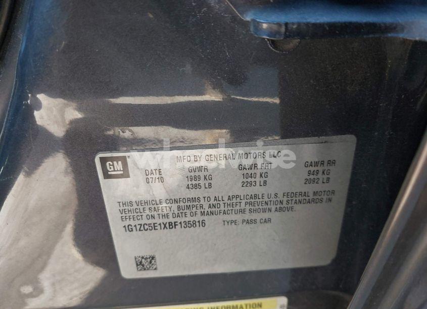 Photo 9 of 2011 Chevrolet Malibu 1LT (VIN 1G1ZC5E1XBF135816)