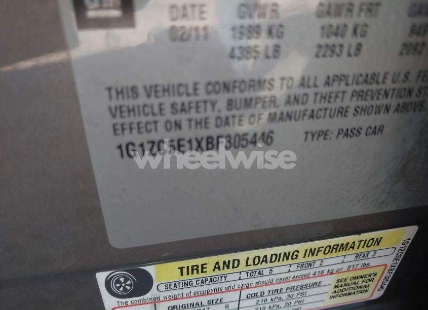 Photo 9 of 2011 Chevrolet Malibu 1LT (VIN 1G1ZC5E1XBF305446)