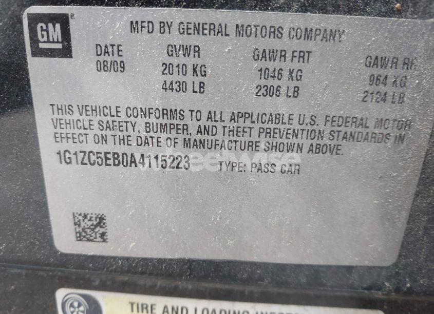 Photo 9 of 2010 Chevrolet Malibu LT (VIN 1G1ZC5EB0A4115223)