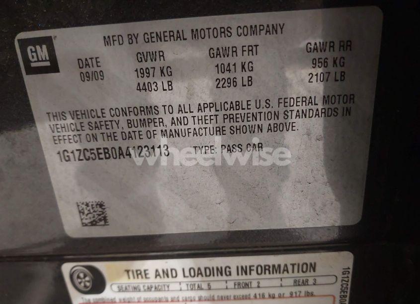 Photo 9 of 2010 Chevrolet Malibu LT (VIN 1G1ZC5EB0A4123113)