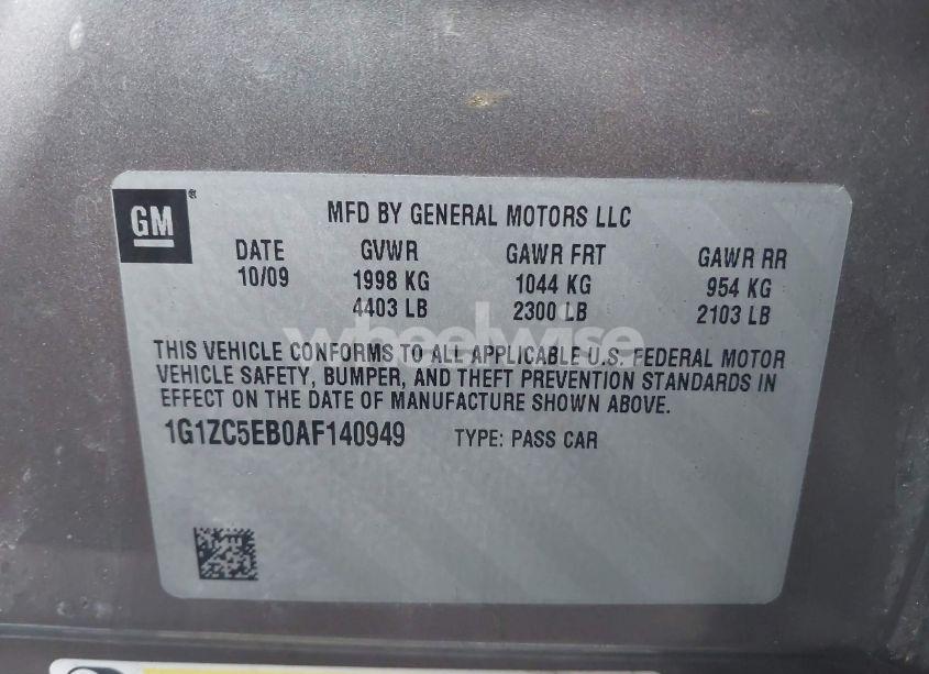 Photo 9 of 2010 Chevrolet Malibu LT (VIN 1G1ZC5EB0AF140949)
