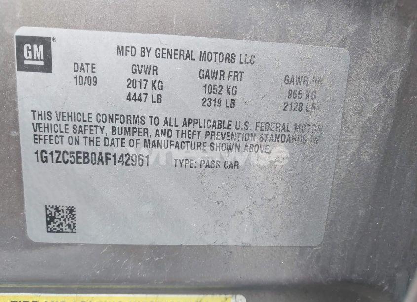 Photo 9 of 2010 Chevrolet Malibu LT (VIN 1G1ZC5EB0AF142961)