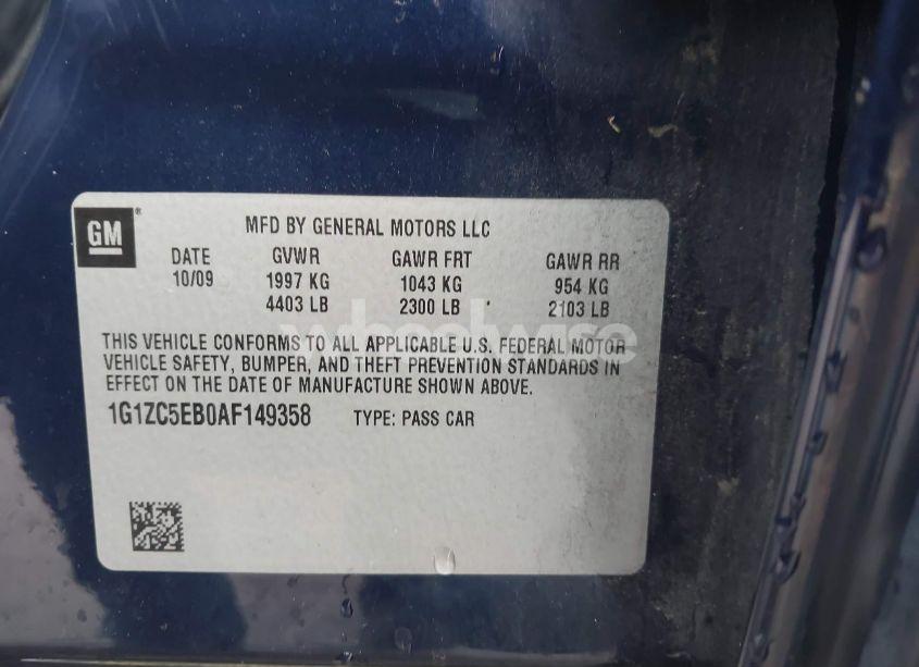 Photo 9 of 2010 Chevrolet Malibu LT (VIN 1G1ZC5EB0AF149358)