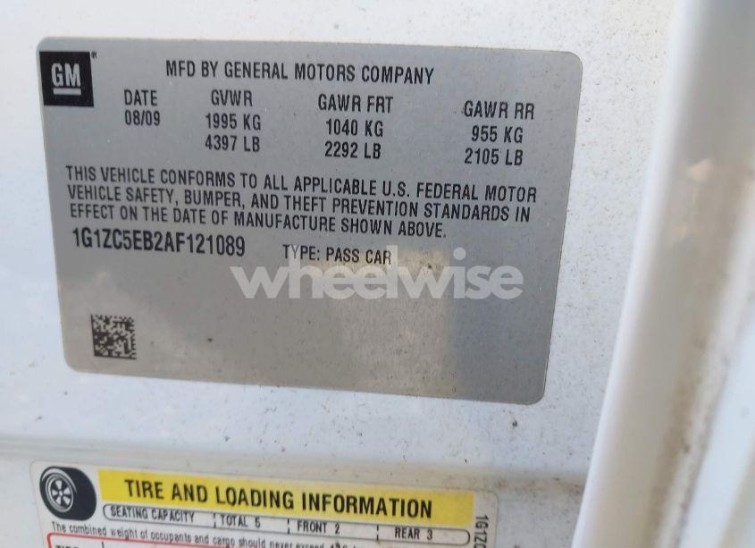 Photo 9 of 2010 Chevrolet Malibu LT (VIN 1G1ZC5EB2AF121089)