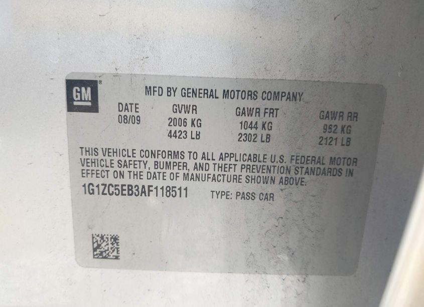 Photo 9 of 2010 Chevrolet Malibu LT (VIN 1G1ZC5EB3AF118511)