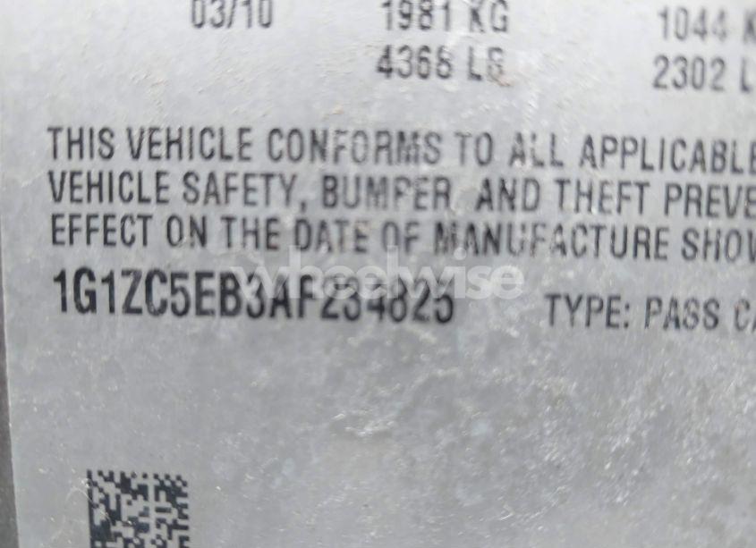 Photo 9 of 2010 Chevrolet Malibu LT (VIN 1G1ZC5EB3AF234825)