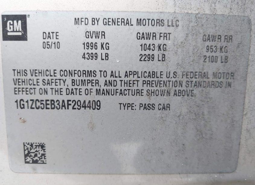 Photo 9 of 2010 Chevrolet Malibu LT (VIN 1G1ZC5EB3AF294409)