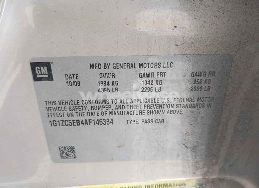 Photo 9 of 2010 Chevrolet Malibu LT (VIN 1G1ZC5EB4AF146334)