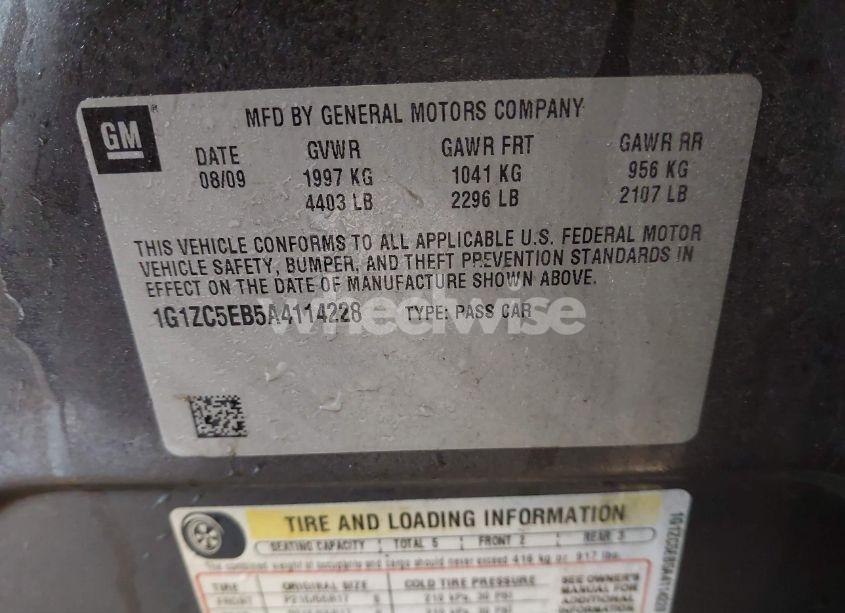 Photo 9 of 2010 Chevrolet Malibu LT (VIN 1G1ZC5EB5A4114228)