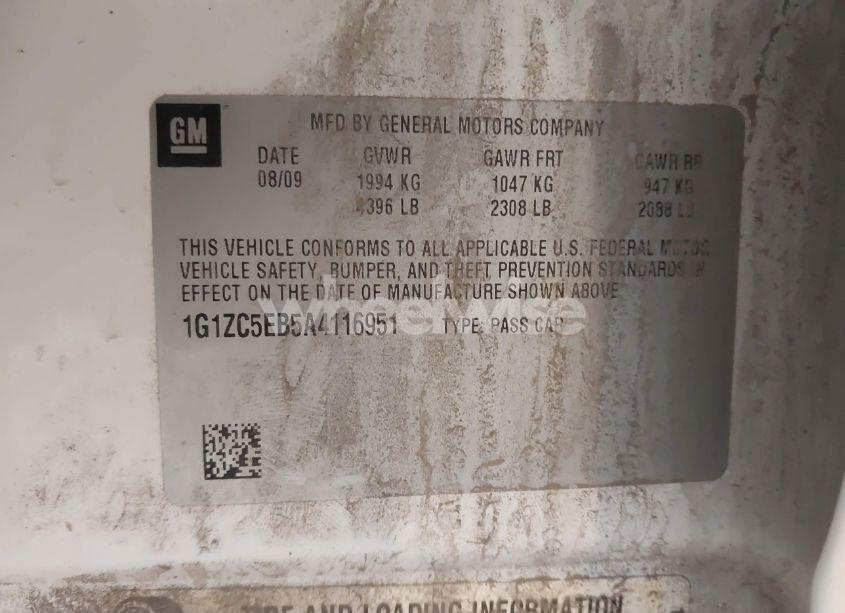 Photo 9 of 2010 Chevrolet Malibu LT (VIN 1G1ZC5EB5A4116951)