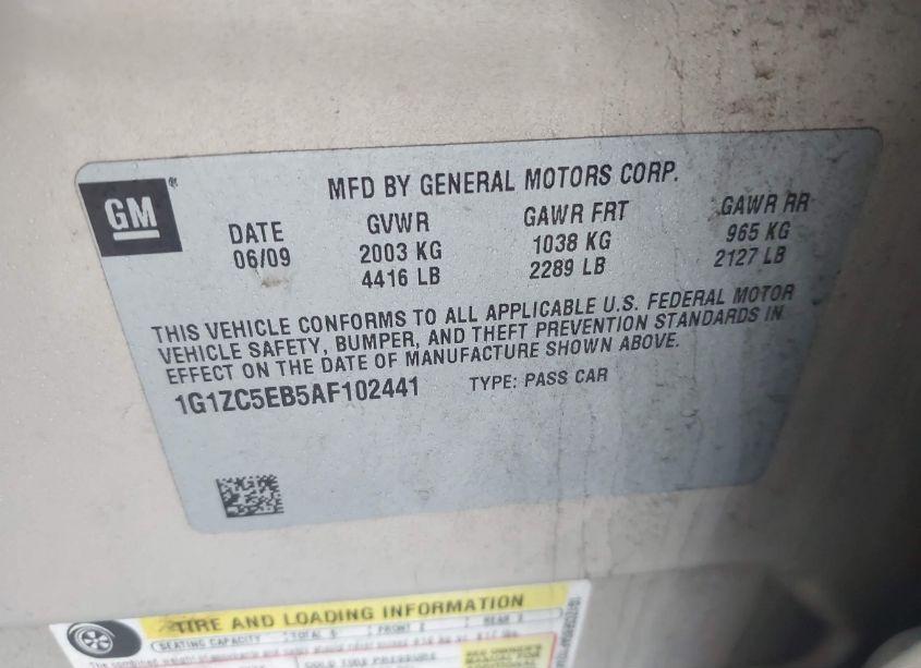 Photo 9 of 2010 Chevrolet Malibu LT (VIN 1G1ZC5EB5AF102441)