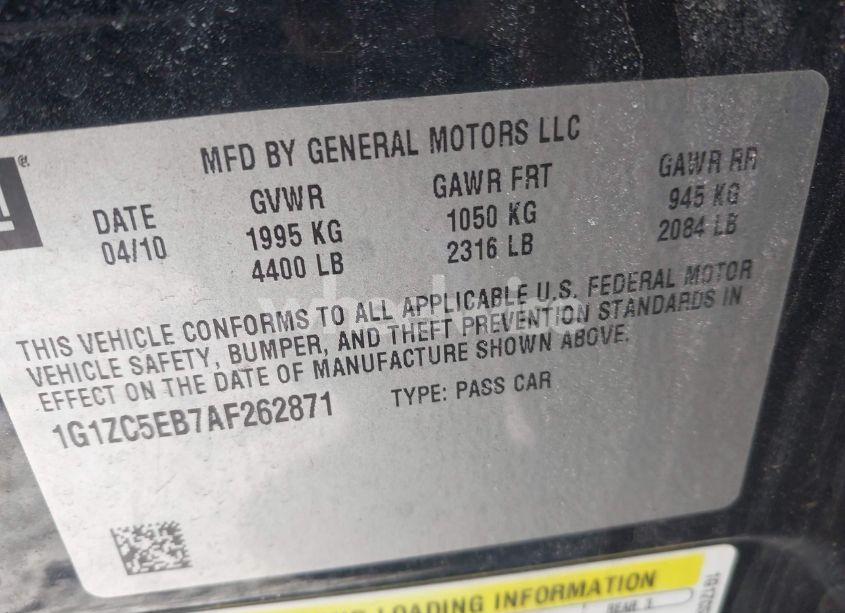 Photo 9 of 2010 Chevrolet Malibu LT (VIN 1G1ZC5EB7AF262871)