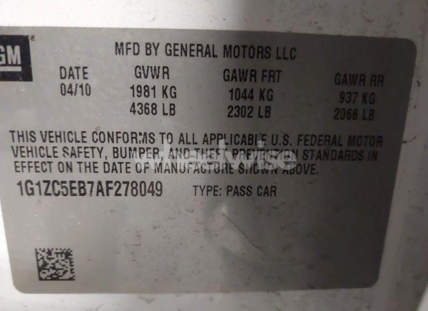 Photo 9 of 2010 Chevrolet Malibu LT (VIN 1G1ZC5EB7AF278049)