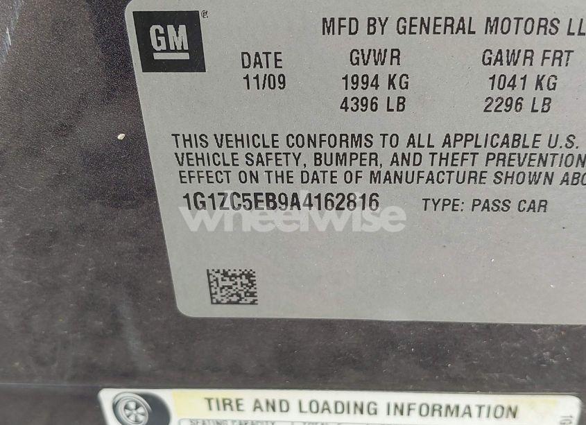 Photo 9 of 2010 Chevrolet Malibu LT (VIN 1G1ZC5EB9A4162816)