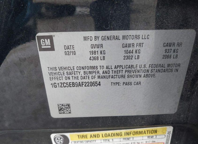 Photo 9 of 2010 Chevrolet Malibu LT (VIN 1G1ZC5EB9AF220654)