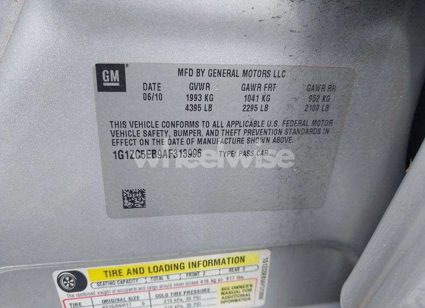 Photo 9 of 2010 Chevrolet Malibu LT (VIN 1G1ZC5EB9AF313996)