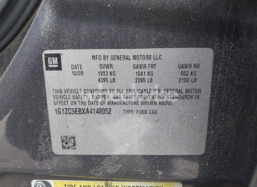 Photo 9 of 2010 Chevrolet Malibu LT (VIN 1G1ZC5EBXA4148052)