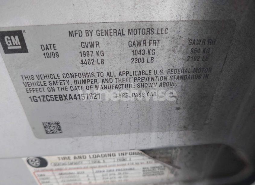 Photo 9 of 2010 Chevrolet Malibu LT (VIN 1G1ZC5EBXA4157821)