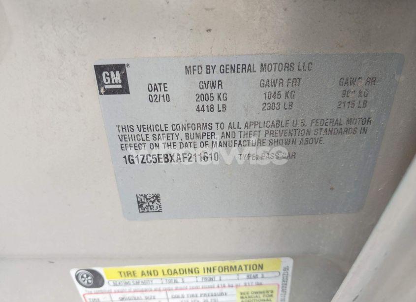 Photo 9 of 2010 Chevrolet Malibu LT (VIN 1G1ZC5EBXAF211610)