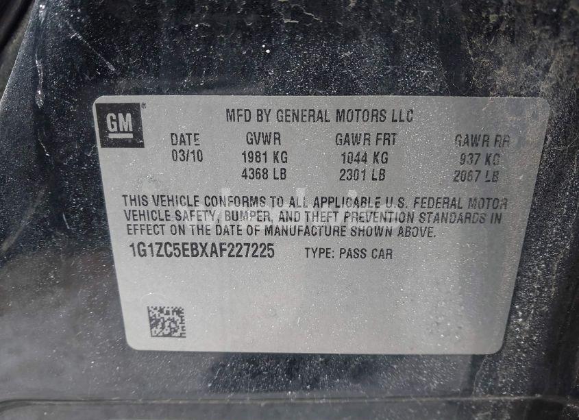 Photo 9 of 2010 Chevrolet Malibu LT (VIN 1G1ZC5EBXAF227225)