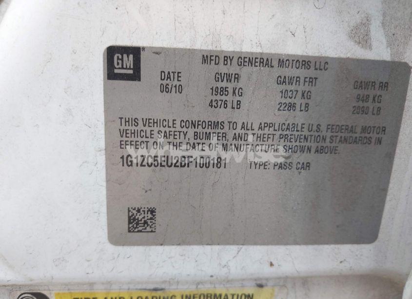 Photo 9 of 2011 Chevrolet Malibu 1LT (VIN 1G1ZC5EU2BF100181)