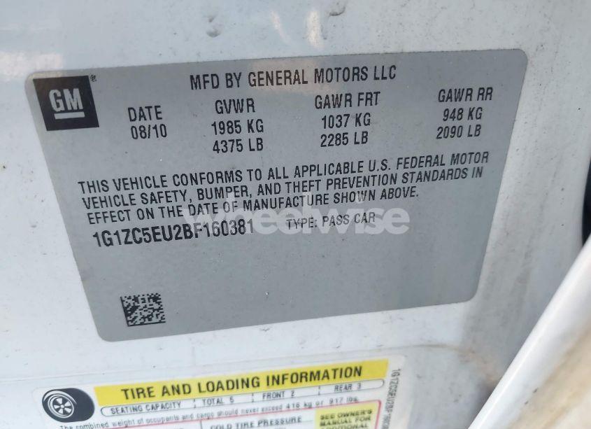 Photo 9 of 2011 Chevrolet Malibu 1LT (VIN 1G1ZC5EU2BF160381)