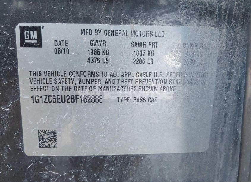 Photo 9 of 2011 Chevrolet Malibu 1LT (VIN 1G1ZC5EU2BF162888)