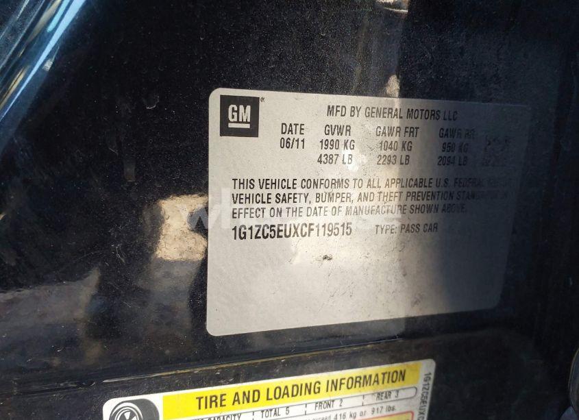 Photo 9 of 2012 Chevrolet Malibu 1LT (VIN 1G1ZC5EUXCF119515)