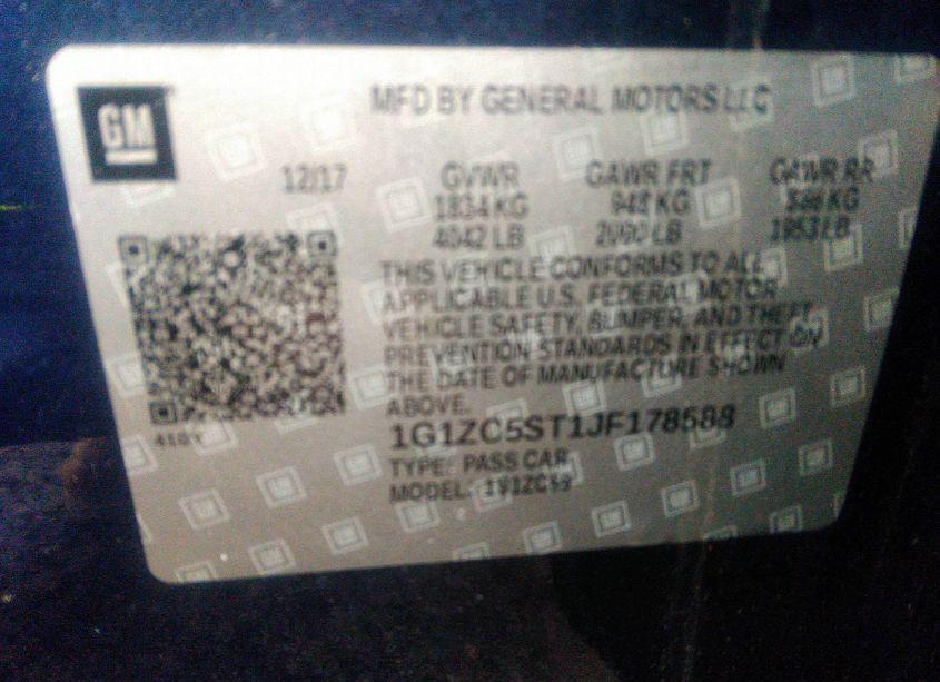 Photo 9 of 2018 Chevrolet Malibu 1FL (VIN 1G1ZC5ST1JF178588)