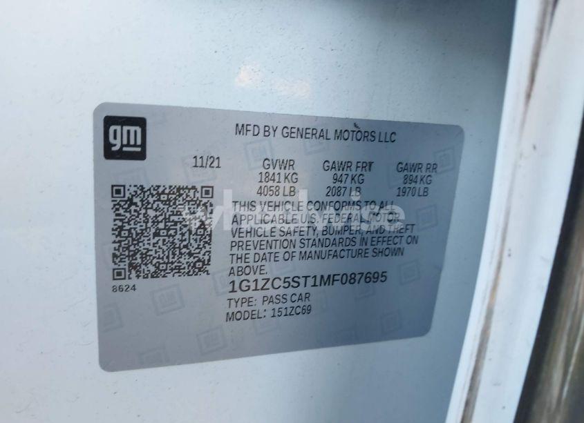 Photo 9 of 2021 Chevrolet Malibu FWD 1FL (VIN 1G1ZC5ST1MF087695)