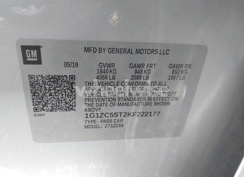 Photo 9 of 2019 Chevrolet Malibu 1FL (VIN 1G1ZC5ST2KF222177)